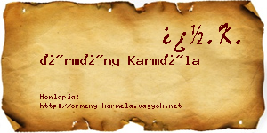 Örmény Karméla névjegykártya